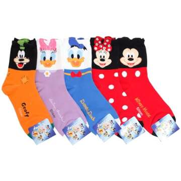 evei Animation Character Cartoon Series Collection Women's Original Socks (D01_5 pairs)