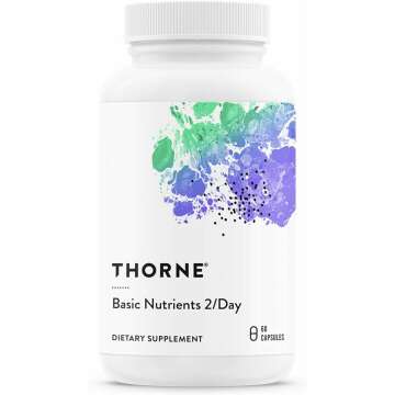 THORNE Basic Nutrients 2/Day - Comprehensive Daily Multivitamin with Optimal Bioavailability - Vitamin and Mineral Formula - Gluten-Free, Dairy-Free, Soy-Free - 60 Capsules - 30 Servings