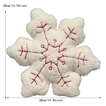 Winter Snowflake Pillows Snowflake Christmas Decorative Cushions Cute Stuffed Pillows Winter Christmas New Year Decoration Winter Home Decor Sofa Couch Bedroom Decoration (1pc)