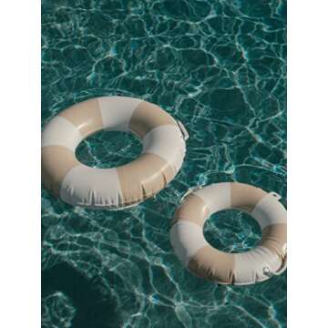 Business & Pleasure Co. Classic Pool Float - Vintage Inflatable Pool Ring for Adults - Dusty Pink - L/XL