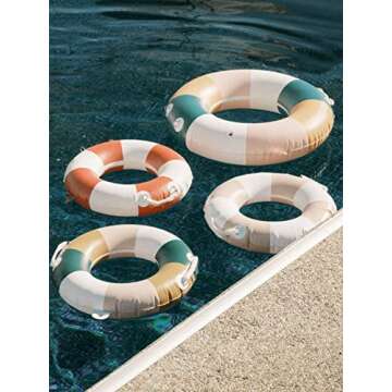 Business & Pleasure Co. Classic Pool Float - Vintage Inflatable Pool Ring for Adults - Dusty Pink - L/XL