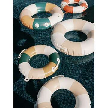 Business & Pleasure Co. Classic Pool Float - Vintage Inflatable Pool Ring for Adults - Dusty Pink - L/XL