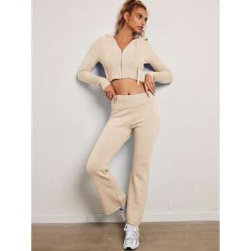 LILLUSORY 2 Two Piece Sets Women 2025 Fall Fashion Casual Trendy Sexy Y43K Clothes Sweatsuit Sweat Suit Matching Loungewear Lounge Pants Hoodies Sweater Outfits Clothing