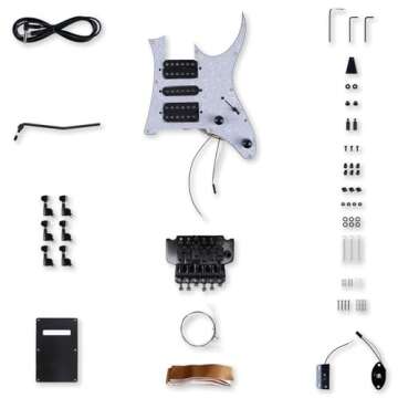 Leo Jaymz DIY Electric Guitar Kits in IBZ Style - Mahogany Body and Maple Neck - All Components Included (7V)