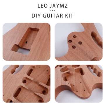 Leo Jaymz DIY Electric Guitar Kits in IBZ Style - Mahogany Body and Maple Neck - All Components Included (7V)