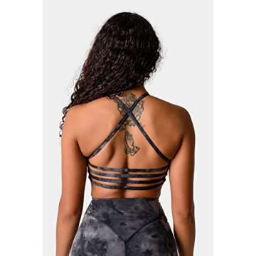 Kamo Fitness Iris Strappy Sports Bra for Women Light Support Backless Crop Top Removable Padding Open Back