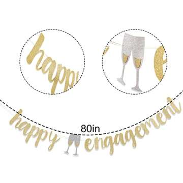 Happy Engagement Banner - Engagement Party Decorations Sign,engaged Party Decoration,wedding Engagement Banners, Wedding Shower Bride to Be Decorations,