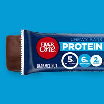 Fiber One Chewy Protein Bars, Caramel Nut, Protein Snacks, 1.17 oz, 5 ct