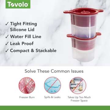 Tovolo Christmas Ornament Ice Molds, Set of 4 - Large Ice Mold Ideal for Festive & Holiday Drinks - Odor-Free Freezer Storage, Dishwasher-Safe with Silicone Plunger