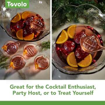 Tovolo Christmas Ornament Ice Molds, Set of 4 - Large Ice Mold Ideal for Festive & Holiday Drinks - Odor-Free Freezer Storage, Dishwasher-Safe with Silicone Plunger