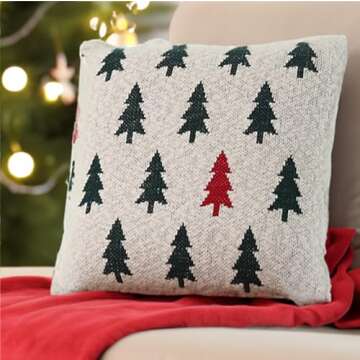 Ariza Sleep Trees Forest Accent Pillow - 100% Cotton with Polyester Fill 20X20