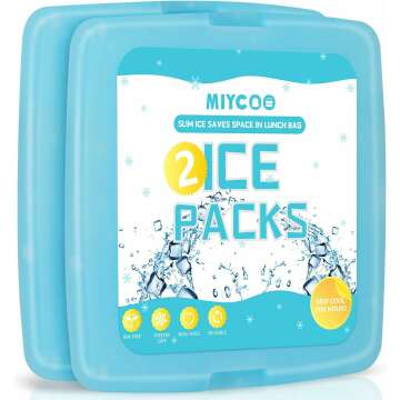 MIYCOO Ice Packs for Lunch Boxes - Perfect for Picnics, Beach & More!