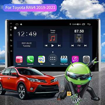 10 Inch Radio Android 10.0 Car Stereo for Toyota RAV4 2019 2020 2021Support CarPlay/Android Auto 4G Ram 64G ROM Car Radio Head Unit Multimedia Player Radio with GPS Navigation Bluetooth WiFi FM/AM