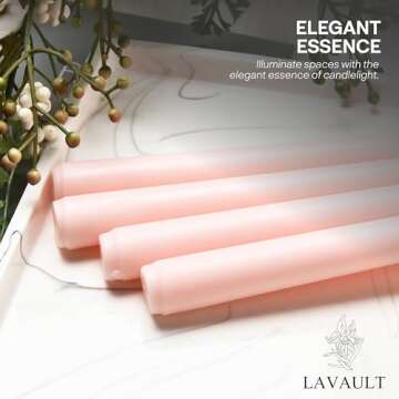 Lavault Taper Candles for Dinner Tables - Tall Candle Sticks - Slow-Burning Tapered Candles - Long Candles for Home, Events and Special Occasions- Pink - Floral Aroma