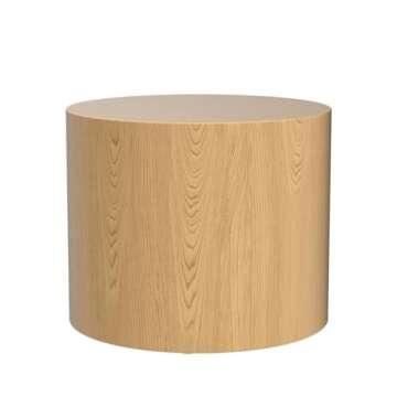 kevinplus Wood Side Table Round Small Coffee Tables Nesting End Table Set of 2 for Living Room Bedroom Office, No Assembling (Oak/Walnut - Round)