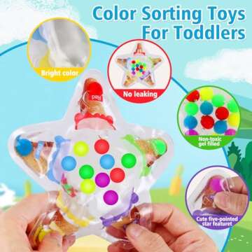 Color Sorting Sensory Toys for Toddlers, Montessori Fine Motor Skills Color Matching Educational Toys, Preschool Learning Activities for Kids, Calm Down Toys for Boys & Girls Ages 3 4 5