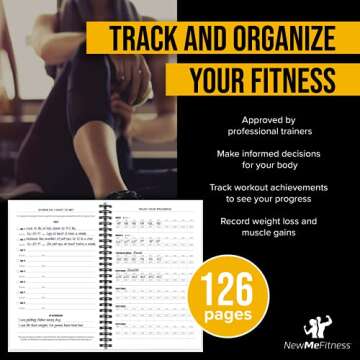 Workout Log Book & Fitness Journal - 25-Week Designed by Experts, w/ Illustrations : Track Gym, Bodybuilding & Crossfit Progress : Sturdy Binding, Thick Pages & Laminated, Protected Coverm, Pack of 2