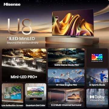 Hisense 65-Inch Mini-LED 4K Smart TV - 2024 Model