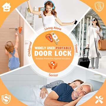 Hotel Door Locks for Travelers: 2 Pack Portable Extra Safety Locks from Inside Bedroom Home Apartment Security Travel Gifts for Women