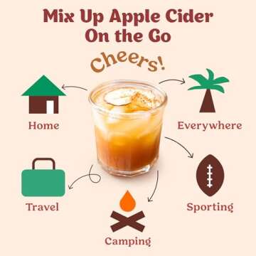 Craftmix Spiked Spiced Apple Cider Mix, Makes 12 Drinks, Vodka Cocktail Mixer, Instant Skinny Cocktail and Mocktail Mix - With Real Fruit - Vegan Low Carb, Low Sugar, Non-GMO, Gluten Free, Easy to Mix