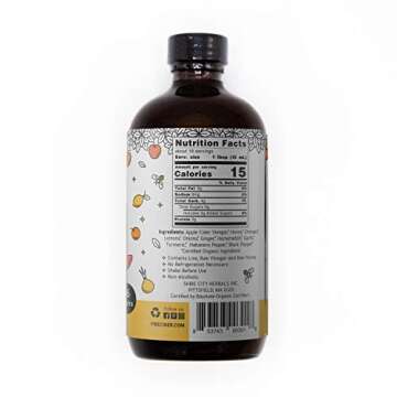 Shire City Herbals, Fire Cider, Tonic, 8 oz, Wildflower Honey flavor, 16 Daily Shots, Apple Cider Vinegar, Whole, Raw, Organic, Not Heat Processed, Not Pasteurized, Not Diluted, Paleo, Keto, Whole 30.