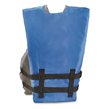 Guide Gear Universal Adult Life Vest Jacket, Kayak Accessories, Fishing, Swim, Sailing, Type III Blue/Black Universal