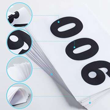 Race Numbers Running Bibs for 5k Marathon Sports Games Competition - 5.5” X 8.25” (001-050) White/Black