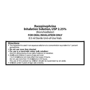 Nephron Pharmaceutical 12458900 S2 Racepinephrine Inhalation Solution - Pack of 30