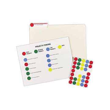 Avery Removable Color-Coding Labels, Removable Adhesive, Assorted Colors, 3/4" Diameter, 1,008 Labels (5472)