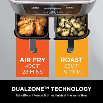 Ninja DZ401 Foodi 10 Quart Air Fryer - DualZone Cooking