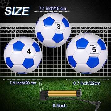 Libima 12 Pcs Soccer Balls with Pump Official Size 3/4/5 Soccer Ball Bulk for Child Adult School Sport Training Practice(Size 5,Red, Blue, Black)