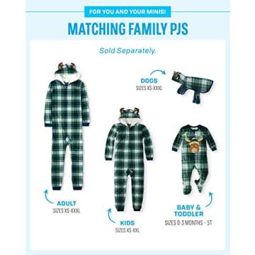 The Children's Place Baby Family Matching, Holiday Pajama Sets, Fleece, Moose Plaid, X-Small (Adult)