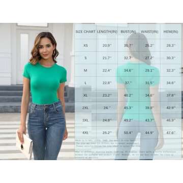 Abardsion Women's Casual Basic Going Out Crop Tops Slim Fit Short Sleeve Crew Neck Tight T Shirts (Black, S)