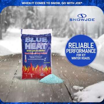 Snow Joe Blue Heat Snow & Ice Melter, Heat Generating Pellets, Non-Staining, 20 Lb Bag