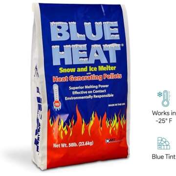 Snow Joe Blue Heat Snow & Ice Melter, Heat Generating Pellets, Non-Staining, 20 Lb Bag