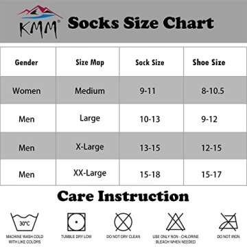 KMM Men's Merino Wool Cushion Crew Socks Moisture Wicking Control Medium Weight Warm for Outdoor Hiking Hike Trail Cycling(Green L)