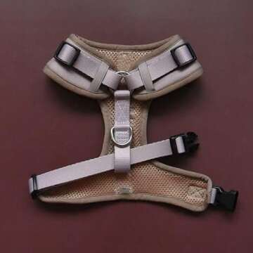 Premium Dog Harness Neoprene Brown Taupe Mushroom Snake Leather Design Sport Small Medium Large No Pull Adjustable Breathable Lightweight Pet (S: Neck=13.8-17.3''/Chest=16.1-21.3'')