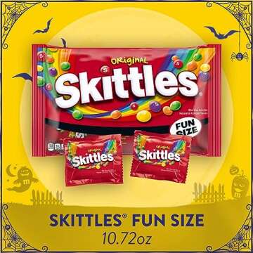 SKITTLES Original Chewy Candy Fun Size Halloween Candy, 10.72 oz