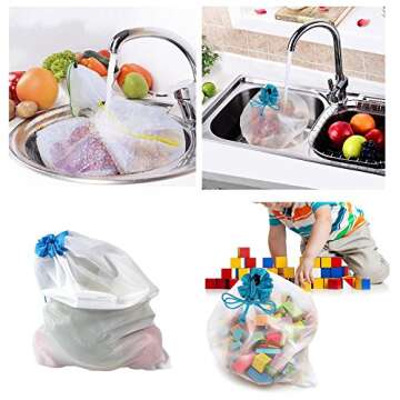 Cinhent Bag 16PCS Reusable Produce Bags Eco Friendly Bags Shopping Vegetable Fruit Toys Storage Pouch, Portable Container Durable Boxes, Plastic Zipper 2018 Cheap Student Use Multifunction Collection