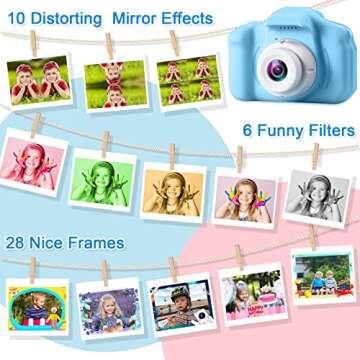 GKTZ Toys for Girls Age 3-8, Kids Camera Digital Video Toddler Camera Children Camcorder Birthday Gifts for 3 4 5 6 7 8 Year Old Girls with 32GB SD Card