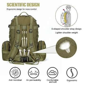 Military Tactical Backpack | 40-50L Molle System Rucksack