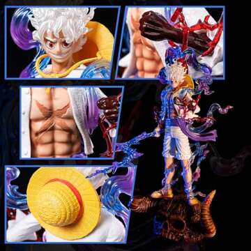 LESESOBE Luffy Figure, Gear 5 Luffy Action Figure Statues Figurine Birthday Gifts PVC 9.4"