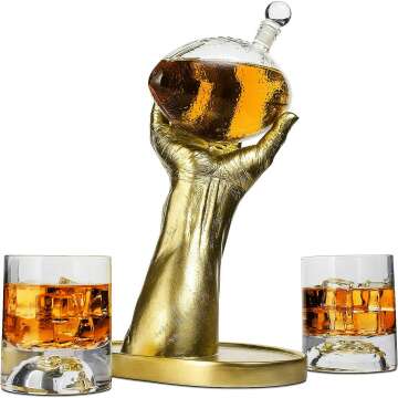 Football Decanter Set with 2 Glasses - Ideal for Gifting