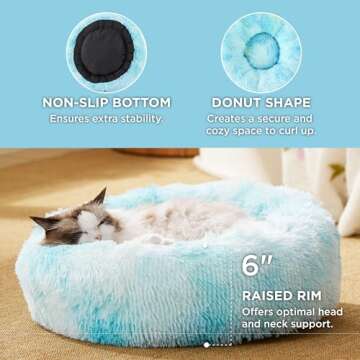 Calming Plush Cat Bed for Indoor Cats - 20 Inch