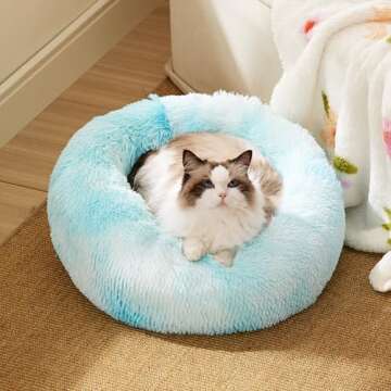 Calming Plush Cat Bed for Indoor Cats - 20 Inch