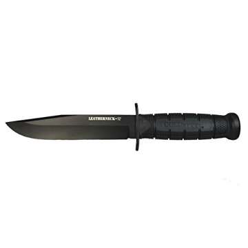 COLD STEEL Leatherneck SF 6-3/4" German D2 Steel w/Black Powdercoat Clip Point Fixed Blade Outdoor Camping Hunting Utility Knife | 5" Kray-Ex Handle, Weather-Resistant Secure-Ex Sheath - Boxed