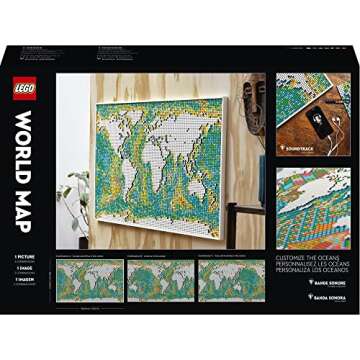 LEGO® Art World Map 31203 Building Kit; Meaningful, Collectible Wall Art for DIY and Map Enthusiasts