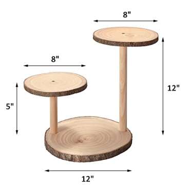 WILLOWDALE 3 Tier Cupcake Stand for 24 Cupcakes, Wood Cup Cake Tier Stand Farmhouse Tiered Tray Decor Set, Rustic Wedding Cake Stands for Dessert Table Display Set Wooden Serving Tray for Party