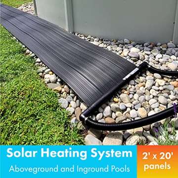 SunHeater S120U Universal Solar Pool Heater - 2' x 20', Black Efficiency