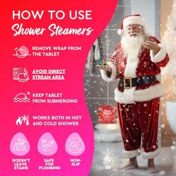 Cleverfy Shower Steamers Aromatherapy - Limited Edition Holiday Gift Set of 6 Shower Bombs with Essential Oils. Self Care Stocking Stuffers for Women and Men, Christmas Gifts for Women and Men.